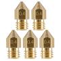 PChero 5pcs M6 x 40mm Stainless Steel Teflon Nozzle Throat + 5pcs 0.4mm Brass Extruder Nozzle Print Heads for Anet A8 MK8 Reprap 3D Printers