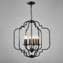 Saint Mossi Black Farmhouse Chandelier with 6 Lights,Lantern Metal Pendant Lighting for Dining Room,Living Room,Kitchen,Foyer,W23''x H26'' with Adjustable Chain