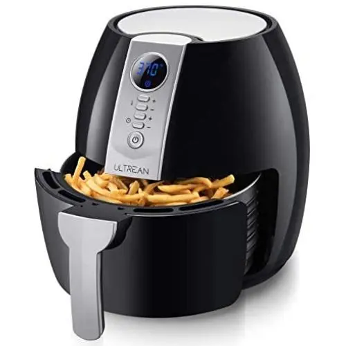Ultrean Air Fryer, 4.2 Quart (4 Liter) Electric Hot Air Fryers Oven Oilless Cooker with LCD Digital Screen and Nonstick Frying Pot, ETL/UL Certified,1-Year Warranty,1500W (Black)