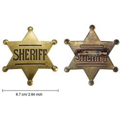 Metal Sheriff Badge Bronze Western Cowboy Badge Deputy Sheriffs Toy Badges for Halloween and Party Favors Costume Prop (12 Pieces)