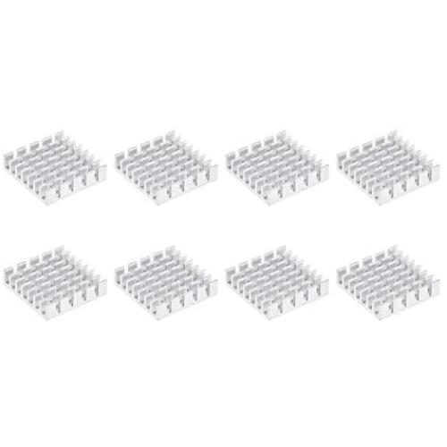 uxcell Electronic Radiators Heatsink for MOS GPU IC Chip Silver 22 x 22 x 6 mm 8pcs