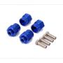 4-Pack 12mm to 17mm Extension Wheel Hex Hub Driver Adapter M12 to M17 Metal Conversion Parts for 1/10 RC Model Car HSP (Navy Blue)