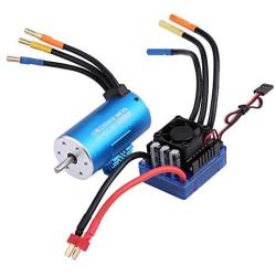 Jadpes Brushless ESC Motor, RC Parts Combo 120A 3670 2650KV 4 Poles Motor for 1/8 Car Accessory