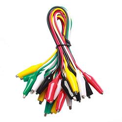 WGGE WG-026 10 Pieces and 5 Colors Test Lead Set & Alligator Clips, 20.5 inches, Wires soldered and Stamping (1 Pack)