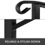 Happybuy Transitional Handrail Fits 1 or 3 Steps Black Stair Rail Handrails for Outdoor Steps Wrought Iron Handrail with Installation Kit