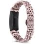 Shangpule Compatible for Fitbit Inspire HR / Inspire 2 / Inspire Bands , Stainless Steel Metal Replacement Wrist Band for Fitbit Inspire Women Man Large Small (Pink)