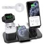 Wireless Charger Stand, CEREECOO 4 in 1 Wireless Charging Station Dock Compatible with iPhone Series12/11/11pro/Xr/Xs/X/Max/8/8Plus Apple Watch6/5/4/3 AirPods Pro/1/2(iWatch Charger Required)