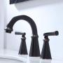Ufaucet Commercial Antique 2 Handle Widespread Oil Rubbed Bronze Bathroom Faucet, 3 Holes 8 Inch Black Bathroom Vanity Lavatory Faucets