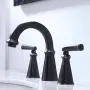 Ufaucet Commercial Antique 2 Handle Widespread Oil Rubbed Bronze Bathroom Faucet, 3 Holes 8 Inch Black Bathroom Vanity Lavatory Faucets Ufaucet Commercial Antique 2 Handle Widespread Oil Rubbed Bronze Bathroom Faucet, 3 Holes 8 Inch Black Bathroom Vanity Lavatory Faucets