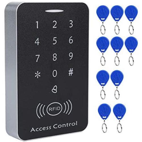 Sonew RFID Touch Metal Access Control Password Access Keypad Machine Controller with 10pcs ID Keyfobs