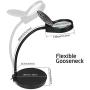 XpertMatic PD-4S Dimmable Magnifying Glass with 38 LED Lights, Anti-flip Stand and Clamp, 5 Diopter Hands Free Magnifying Lamp with Flexible Gooseneck for Crafts, Hobbies, Close Work, Reading - 2.25X