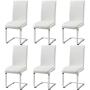 Yaheetech 6PCS Dining Chairs Armless Chairs Side Chairs PU Leather Seat and Metal Legs with High Back for Kitchen, Living Room, Leisure
