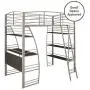 DHP Studio Loft Bunk Bed Over Desk and Bookcase with Metal Frame - Twin (Gray) DHP Studio Loft Bunk Bed Over Desk and Bookcase with Metal Frame - Twin (Gray)