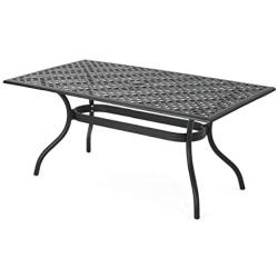 Christopher Knight Home Cayman Cast Aluminum Rectangle Table, Black Sand