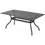Christopher Knight Home Cayman Cast Aluminum Rectangle Table, Black Sand