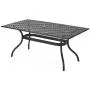 Christopher Knight Home Cayman Cast Aluminum Rectangle Table, Black Sand Christopher Knight Home Cayman Cast Aluminum Rectangle Table, Black Sand