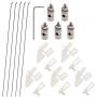 5 Sets Nylon Control Horns + Steel PushRods 1.2 x 180mm+ Pushrod Connector Linkage Stopper 1.8mm Parts for RC Airplane Model Aircraft