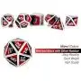 Metal Game Dice Set D&D,DNDND Heavy Metallic DND Dice Set with Grogeous Gift Metal Tin for Dungeons and Dragons Tabletop Games Blender Red and Black
