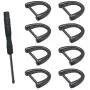 8 Pieces D-Rings Screw in Shackle 24mm Horseshoe Buckle Horseshoe Shape D Ring D-Shaped Metal Hoop Locking One Screwdriver Use for DIY Leather Craft Purse Replacement Black