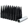 Metal Lugz Spiked Lugz Black 14x1.5 Thread 4.4'' Overall Length kit Contains 32 Lugs & 1 Key