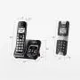 Panasonic Rugged Link2Cell Bluetooth Cordless Phone with Voice Assist, One-Touch Call Block and Answering Machine - 3 Standard Handsets + 1 Rugged Handset - KX-TGD584M2 (Black)