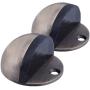 Gizhome 2 Pieces Round Door Stop, Heavy Duty Simple Doorstop Floor Mount, Solid Metal 304 Stainless Steel with Rubber Pad Cylindrical Ground Screw for Home Office Hotel Workstation, Antique Brass