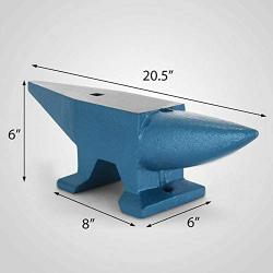 COLIBROX 66 LBS Round Horn Anvil Solid Blacksmith Forged Steel Metal Work Heat Treated