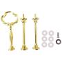 Vintage Sunflower Metal 3 Tier Cake Fruit Food Plate Stand Holder Handle Fittings for Wedding Party (Gold)