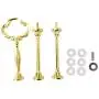 Vintage Sunflower Metal 3 Tier Cake Fruit Food Plate Stand Holder Handle Fittings for Wedding Party (Gold)
