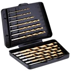 Amazon Basics High Speed Steel Drill Bit Set - Titanium Finish, 13-Piece