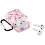 Baaletc Silicone Protective Cover Case Metal Keychain Apple AirPods(Purple Flower)