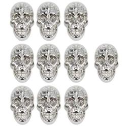 SUPVOX 10PCS Punk Skull Rivet Stud Leather Rivets Metal Studs for DIY Leather Craft Bracelet Belt Garment Shoe Bag Collar Parts Accesssories (Silver)