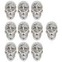 SUPVOX 10PCS Punk Skull Rivet Stud Leather Rivets Metal Studs for DIY Leather Craft Bracelet Belt Garment Shoe Bag Collar Parts Accesssories (Silver)