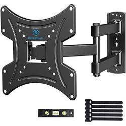 PERLESMITH Full Motion TV Wall Mount Bracket for 13-42 Inch Flat/Curved TVs Max VESA 200x200mm- Articulating Arms Swivel Tilt & Extends- Monitor VESA Wall Mount Supports TV up to 77lbs- PSSFK1