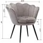 Chairus Velvet Leisure Chair for Living Room/Bed Room, Upholstered Mid Century Modern Accent Arm Chair with Black Metal Legs, Guest Chair, Vanity Chair(Warm Gray)