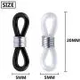 BronaGrand 60pcs Rubber Metal Ends for Eyeglass Chain Necklace Chain,Black and Clear