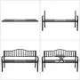 VINGLI 59'' Patio Garden Bench Table Outdoor Metal Park Benches,Cast Iron Steel Frame Chair Porch Path Yard Lawn Decor Deck VINGLI 59'' Patio Garden Bench Table Outdoor Metal Park Benches,Cast Iron Steel Frame Chair Porch Path Yard Lawn Decor Deck