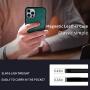 Neeliup Compatible with iPhone 12/12 Pro Magnetic Case, [Invisible Metal Plate Support Magnetic Car Mount][Premium PU Leather] Soft Silicone Bumper Ultra Slim Shockproof 6.1'' Cover-Green