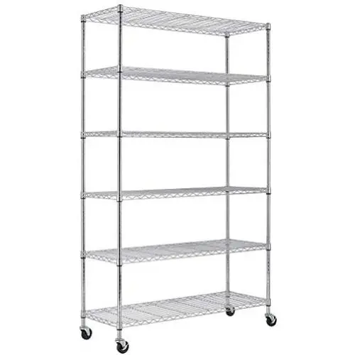 48'' Lx18 Wx82 H Wire Shelving Unit Heavy Duty Height Adjustable NSF Certification Utility Rolling Steel Commercial Grade with Wheels for Kitchen Bathroom Office 48'' Lx18 Wx82 H Wire Shelving Unit Heavy Duty Height Adjustable NSF Certification Utility Rolling Steel Commercial Grade with Wheels for Kitchen Bathroom Office
