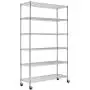 48'' Lx18 Wx82 H Wire Shelving Unit Heavy Duty Height Adjustable NSF Certification Utility Rolling Steel Commercial Grade with Wheels for Kitchen Bathroom Office 48'' Lx18 Wx82 H Wire Shelving Unit Heavy Duty Height Adjustable NSF Certification Utility Rolling Steel Commercial Grade with Wheels for Kitchen Bathroom Office