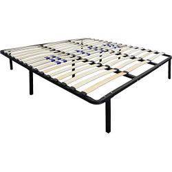 Boyd Sleep Finnish Platform Bed Frame/Metal Mattress Foundation with Adjustable Hardwood Slats, Black, Queen