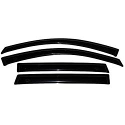 Window Visor Compatible With 2001-2007 Toyota Sequoia, Slim Style Acrylic Smoke Tinted 4PCS Sun Rain Shade Guard Wind Vent Air Deflector by IKON MOTORSPORTS, 2002 2003 2004 2005 2006