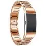 Aottom Compatible for Fitbit Charge 4 Bands for Women, Fitbit Charge 3 Band Stainless Steel Jewelry Glitter Metal Bracelet Wristband Replacement Band for Fitbit Charge 4/3 Fitness Tracker, Rose Gold