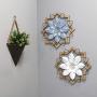 Stratton Home Décor Stratton Home Decor White Wood Frame Metal Flower, 16.00 X 1.50 X 16.00