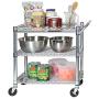 Seville Classics 3-Tier UltraDurable Commerical-Grade Heavy-Duty NSF-Certified Service Utility Storage Cart, 33.75'' W, Chrome
