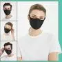 Fashion Mouth Protection Unisex Washable and Reusable Cotton Warm Face Protection with Adjustable Bridge Design (3-Pack Black)