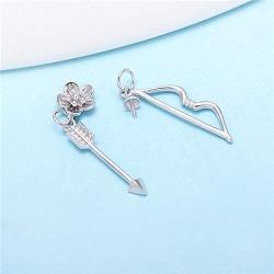 NY Jewelry 925 Sterling Silver Bow and Arrow Pendants for Pearl, Pearl Pendant Accessories/Fitting/Mounts with Pearl Bead Bail Pin for Women Jewelry Making Cup Bail Pin for Women Necklace Making Gift