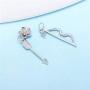 NY Jewelry 925 Sterling Silver Bow and Arrow Pendants for Pearl, Pearl Pendant Accessories/Fitting/Mounts with Pearl Bead Bail Pin for Women Jewelry Making Cup Bail Pin for Women Necklace Making Gift
