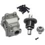 F Fityle Metal Gearbox Covers Housing Shell + Diff Gear Parts for WLTOYS 144001 1/14 RC Car Replacement - Gearbox Housing + Differential Gear Silver