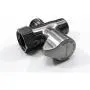 Luxe Bidet Metal T-adapter with Shut-off Valve, Winged 3-way Tee Connector, Nickel Finish, for Luxe Neo Bidets